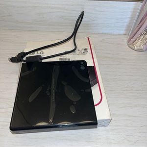 LG GP65NB60 Ultra-Slim Portable External DVD Burner and Drive - Black open box.